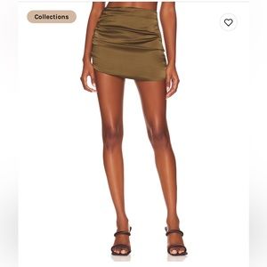 Silk Green Mini Skirt Size Small